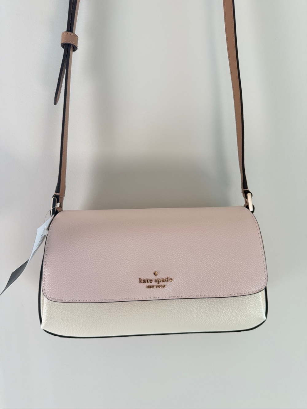 kate spade Pink and Cream Pebbled Leather Crossbody